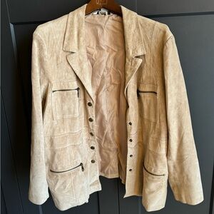 Vintage oversized fawn colored suede jacket